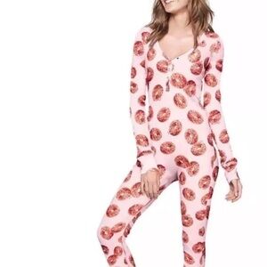 PINK Victoria's Secret Pink Donut Print Pajama Onesie